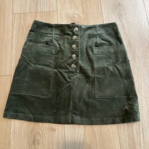 Forever 21 Dark Green Corduroy Mini Skirt size medium